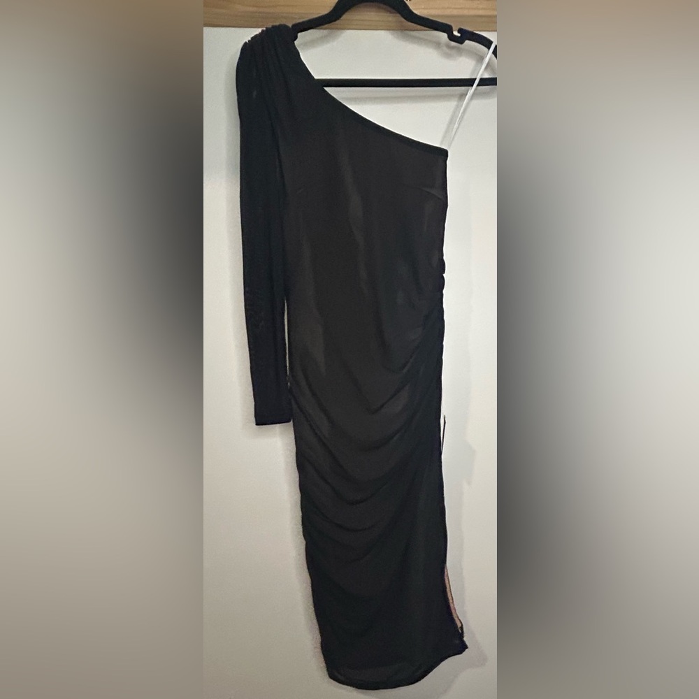 NWT Lulu's Chic Black One-Shoulder Cocktail Dress